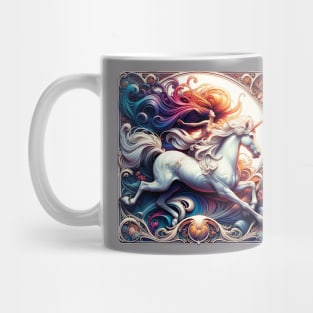 art nouveau unicorn Mug